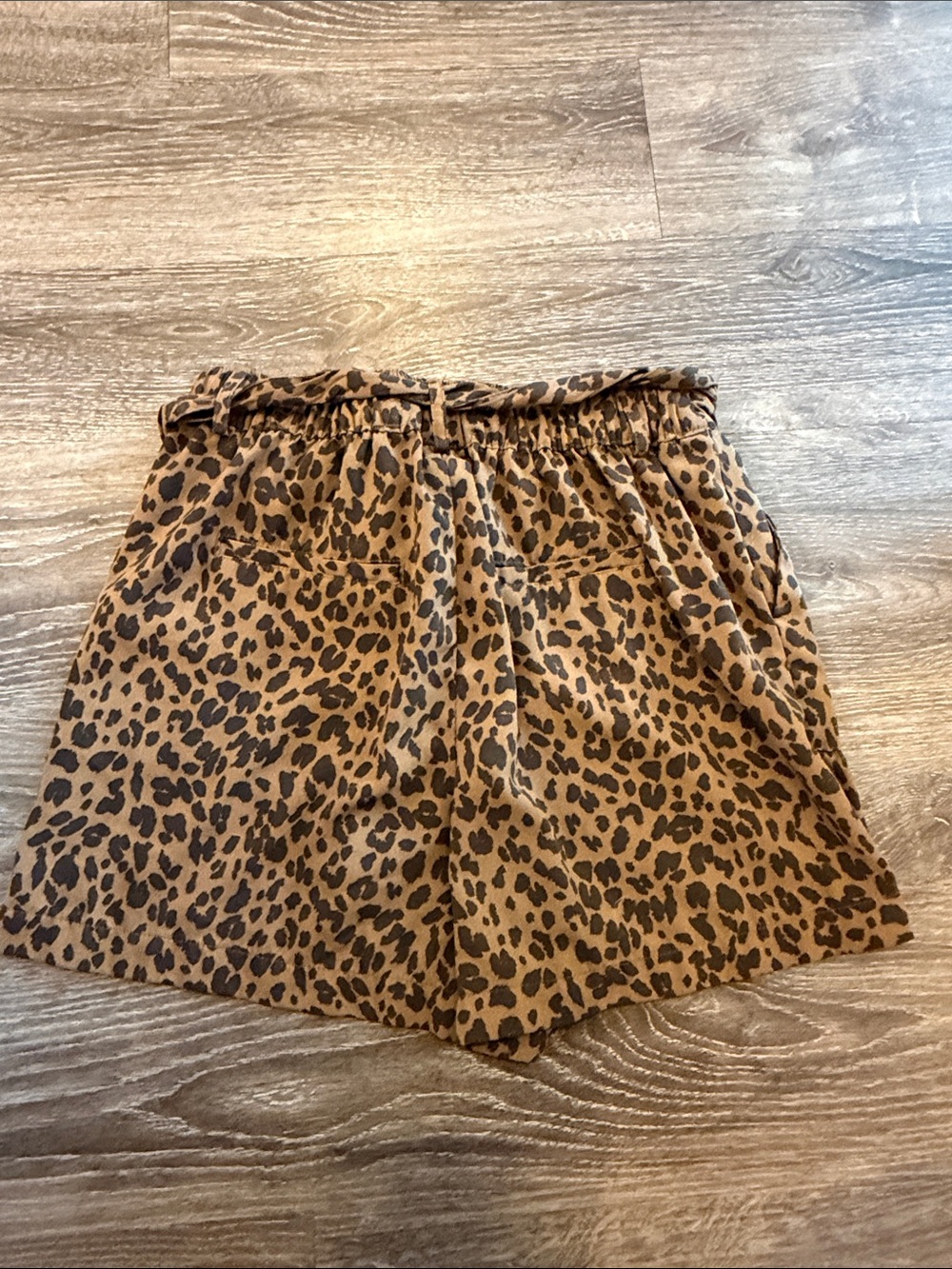 a new day High-Rise Leopard Print Tie-Waist Shorts in Camel - Picture 3 of 3